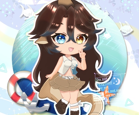 商用利用無料♢可愛いミニキャラ制作します キラキラな瞳が好きな方におすすめです！配信やグッズにも◎ イメージ1