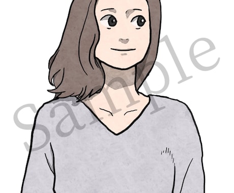 女性のアイコン・イラスト描きます 水彩タッチの着彩で一味違ったイラスト・アイコンを描きます イメージ2