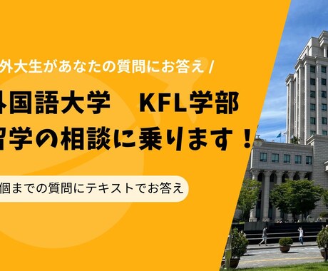 韓国外国語大学KFL学部　正規留学の相談に乗ります 現役の外大KFL学部生があなたの質問にお答えします！ イメージ1