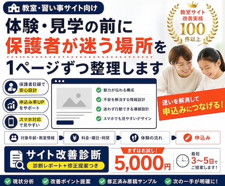 教室サイトの体験・見学導線を診断します 保護者が迷う1ページを、直す順番まで整理します イメージ1