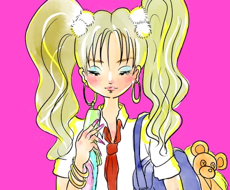 手描き×デジタルの他にはないイラストを描きます 美大出身作家によるレトロで可愛い手描きならではのイラスト イメージ1
