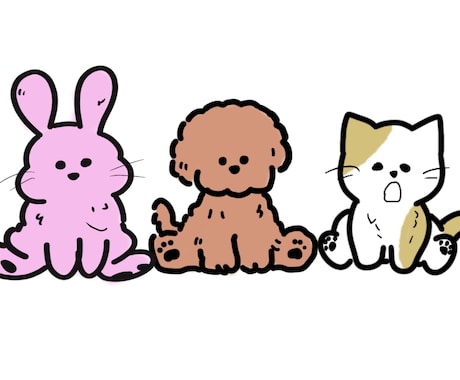 可愛い動物イラスト書きます 見ててほんわかするお座りペット描きます イメージ1