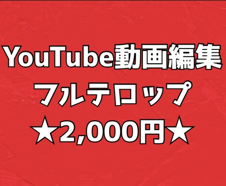 全て丸投げOK!!YouTube動画編集致します ★2,000円★フルテロップ無料 イメージ1