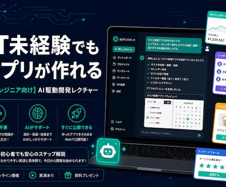 非エンジニア向け・AI駆動開発の方法を教えます コード知識ゼロでWebサービスを公開する体験ができます イメージ1