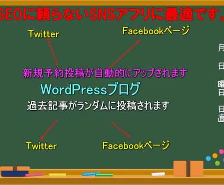 SNS連携WordPress構築(条件付)します Twitter＋FB新規・過去記事自動投稿アフリブログ仕様 イメージ2