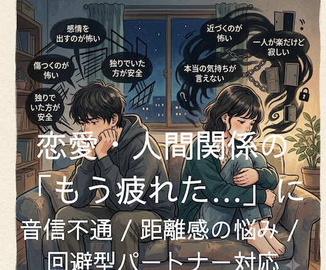 3日間　恋愛・人間関係の悩み相談乗ります 一人で悩むあなたへ。男性目線×心理学で本当の解決策を提案 イメージ1