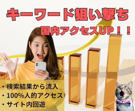 SEO外部対策でサイトアクセス数を増やします キーワード狙い撃ちの国内リアルアクセスブーストサービス イメージ1
