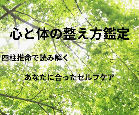 四柱推命で体質と整え方をお伝えします あなたらしく元気でいるためのヒントを届けます イメージ1