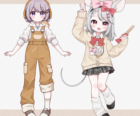 デフォルメ感のある立ち絵描きます 立ち絵やグッズ用などに！修正無制限！ イメージ2