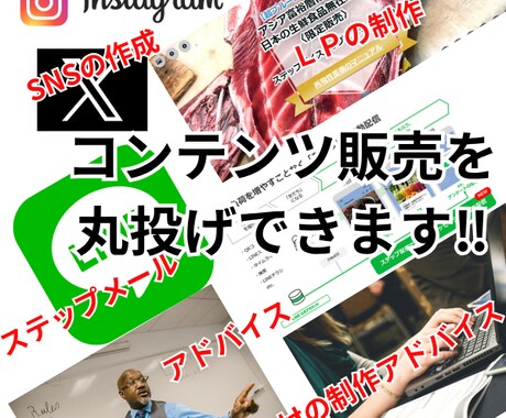 貴方のオリジナルコンテンツ販売の導線を作りあげます インスタからステップ配信そしてＬＰまでの全てをお任せ下さい！ イメージ1
