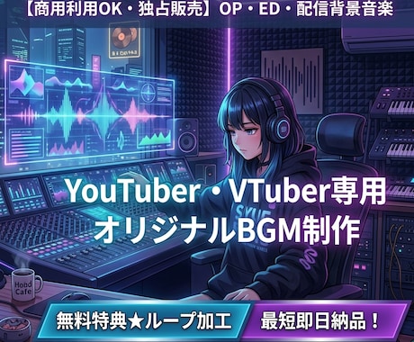配信・VTuber用のBGMを制作します 商用OK！OPや配信の背景音楽／無料ループ加工で途切れない イメージ1
