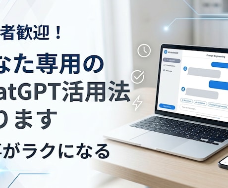 あなた専用ChatGPT活用法を一緒に作ります 仕事が速くなるAIの使い方を完全サポートします。 イメージ1