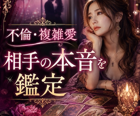 不倫❤️複雑愛の相手の本音と未来を正直に占います 不倫・複雑愛・秘密の関係で相手の本音が分からず苦しんでいる方 イメージ1