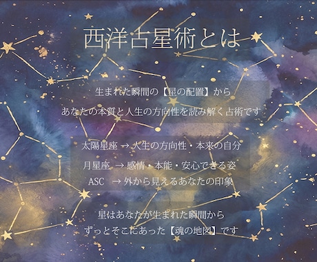 3つの占術で総合鑑定します 西洋占星術・四柱推命・姓名判断であなただけの鑑定書を作ります イメージ2