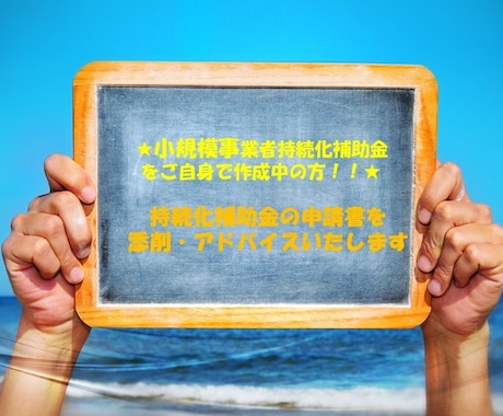 持続化補助金の申請書を添削・アドバイスいたします ★小規模事業者持続化補助金をご自身で作成中の方！！★ イメージ1