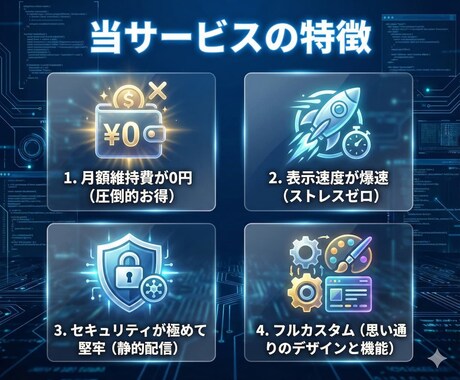 維持費のかからないHP制作いたします 格安でフルスタック制作いたします！ イメージ2