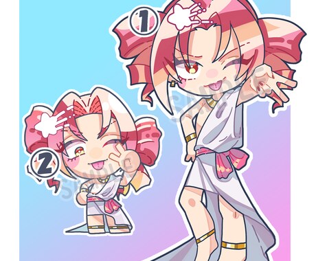 2種から選べるミニキャラ描きます テイスト2種、または両方からイラストを選べます！ イメージ2