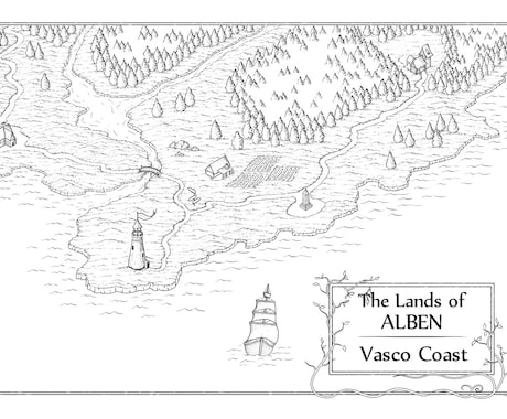 オリジナルの地図（ファンタジーマップ）作ります 本の挿絵、お部屋の飾り、ボードゲームなどに イメージ2