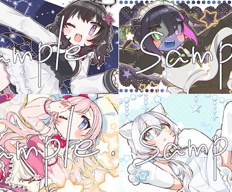 背景込みの一枚絵製作致します 特徴的なデザインが欲しい方向け イメージ1