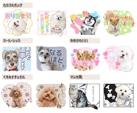 申請いらず*ペットや動物の写真スタンプ制作します うちの子の魅力そのまま、普段使いのできるLINEスタンプに♪ イメージ2