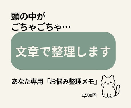 悩み相談｜頭の中のモヤモヤを文章で整理します あなたのための「お悩み整理メモ」で次の一歩を一緒に考えます！ イメージ1