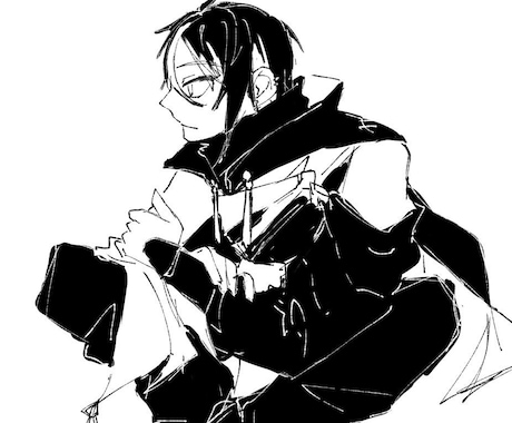 白黒でかっこいいイラスト描きます モノクロでかっこいいイラストを最安値で作成致します イメージ2