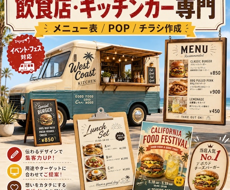 キッチンカーのメニューポップ作ります イメージ1