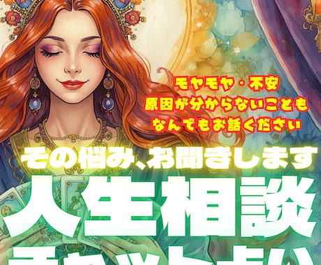人生の悩みをゆっくりと対話しながら紐解いていきます 霊視×タロット×リーディングで原因・対策を紐解くチャット占い イメージ1