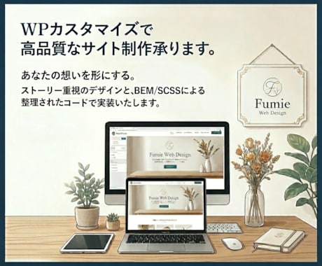 WPカスタマイズで高品質なサイト制作承ります 起業、開業などこれからHPが必要な方へ迅速に対応したします。 イメージ1