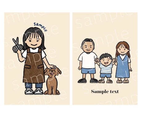 文字入り！ちょっとレトロなデフォルメ似顔絵描きます 待ち受け、記念日、プレゼントなどにおすすめ！ イメージ2