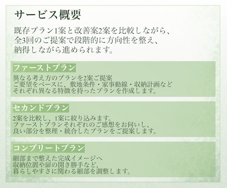 間取りセカンドオピニオン｜改善案を2案ご提案します 「今の間取り、これで本当にいい？」一級建築士が見直します イメージ2