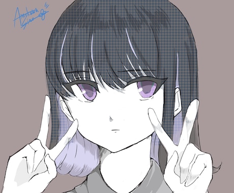 商用利用OK！雰囲気のあるSNS用アイコン描きます 白黒＋差し色の印象的なアイコンいかがですか？ イメージ1