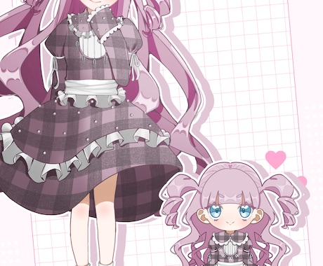 立ち絵、デフォルメイラスト2点セット販売します ♡これからVTuberさんや活動者を目指す方にオススメです♩ イメージ2