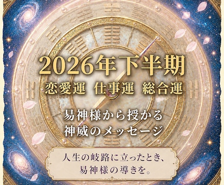 2026年下半期　天からの流れを読み解きます 恋愛・仕事 開運/総合運・神様からのメッセージ下ろします イメージ1