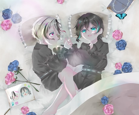 可愛い絵からかっこいい絵までなんでも描きます ミニキャラ、立ち絵、1枚絵、アイコン、MV、ジャケット イメージ2