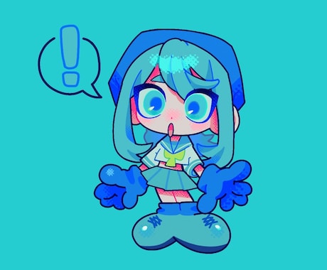 スピード納品可　カラフルなミニキャラを描きます SNSアイコン用に使用できるイラストです！！ イメージ1