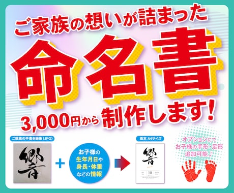 ご家族の想いのこもった命名書✴︎制作します イメージ1