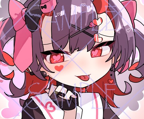 即納　かわいいSNSアイコン制作します ぱっちりおめめが印象的なかわいいイラストが得意です！ イメージ1