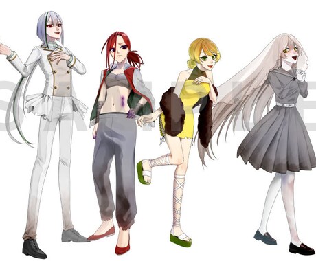 TRPG･ゲーム･VTuber等の立ち絵製作します 細身のかわいい、かっこいいキャラクターデザインが得意です！ イメージ2