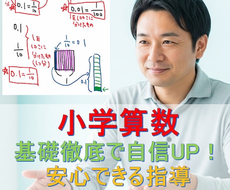 小学算数★基礎徹底で自信UP！安心できる指導します 【2023/2以降の方】不安に寄り添い自信を育てます イメージ1