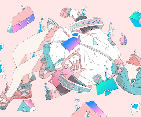 MV用1枚絵イラスト制作します ・ボカロPなど音楽活動においてMV用の1枚絵が必要な方へ イメージ2