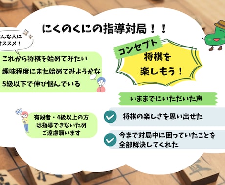 初心者向け！将棋の楽しさ教えます 一緒に将棋を楽しみながら強くなっていきましょう！ イメージ2