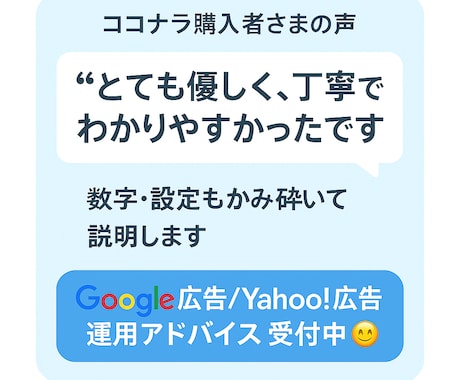 Google広告運用の改善アドバイスをします 経歴9年目のWebマーケターが運用診断、アドバイスをします イメージ1
