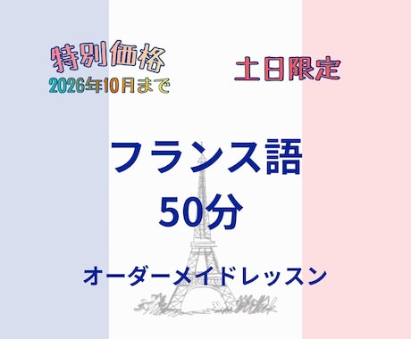 フランス語50分オーダーメイドレッスンします 【2026年10月まで】仏検1級•C1のお母ちゃん先生 イメージ1