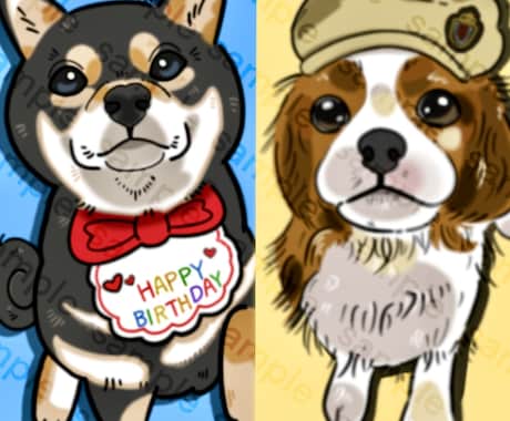 ペットのイラスト｜可愛いデフォルメ風に描きます 【最短5日納品】 SNSアイコン、自分用グッズ、贈り物 イメージ1