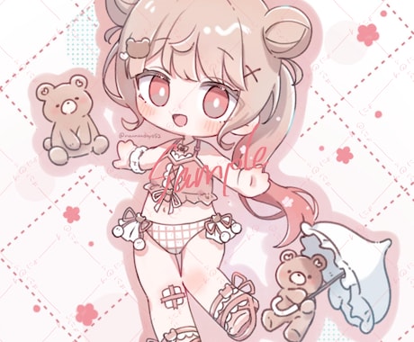 かわいいに特化！笑顔になれるミニキャラ描きます ココナラ実績作り中✨気軽にご相談ください イメージ1