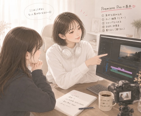 初心者向けPremiereProの使い方を教えます 【初心者・女性限定】超基本を優しく教えます◎ イメージ1