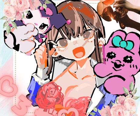SNSアイコンイラスト作成します 可愛いからかっこいいまで、独特な色彩感覚で貴方だけのアイコン イメージ2