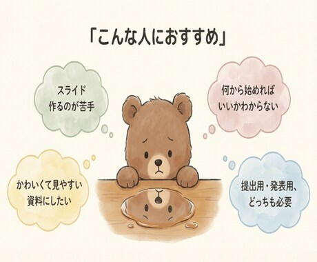 学生向け‼かわいくて安心なスライド作成します 初めてでも大丈夫。提出・発表どちらも対応します イメージ2