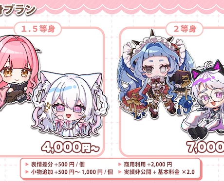 SD・ミニキャラ制作します 絵柄・等身選択可！グッズや配信などに使えるミニキャラです！ イメージ2
